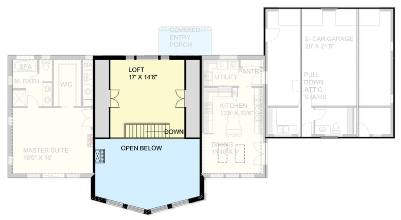 Plan 35180GH: Rustic Mountain Craftsman House Plan with Two Bedrooms and Loft - Floor Plan - 2nd Floor - Craftsman, Mountain, Northwest, Rustic