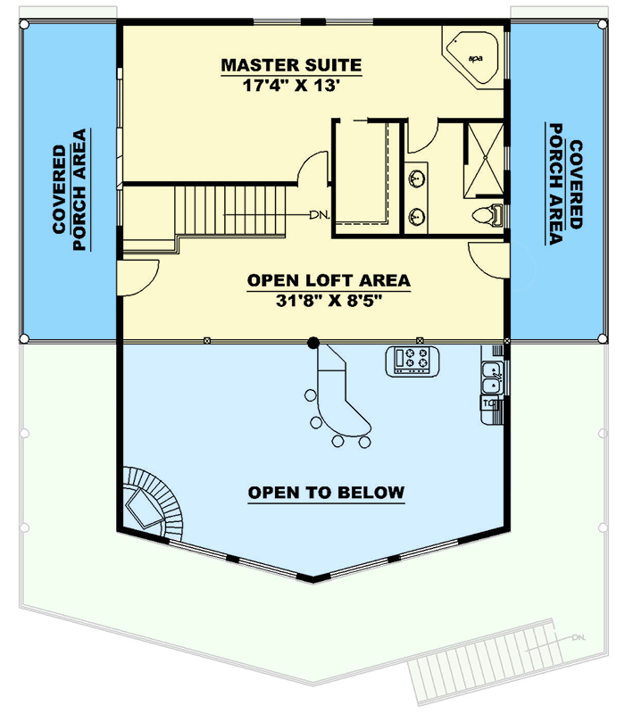 Plan 350034GH: 3,806 Square Foot Cabin with Floor to Ceiling Windows and Wraparound Deck - Floor Plan - 2nd Floor - Cabin, Contemporary, Mountain, Rustic