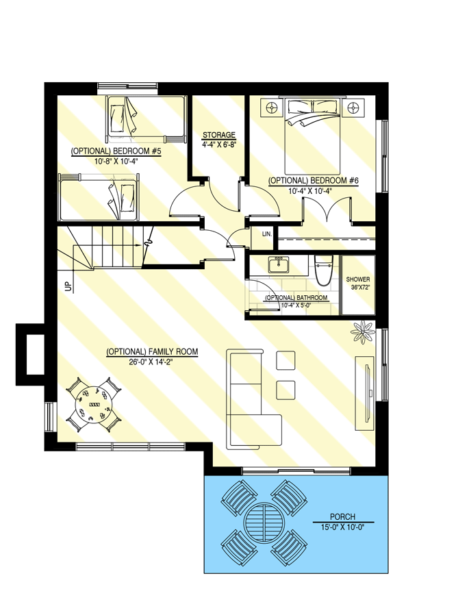 Plan 90355PD: Country Lake House Plan with Stacked Rear Porches for Rear Sloping Lot - Floor Plan - Optionally Finished Lower Level - Contemporary, Country, Craftsman, Mountain, Vacation