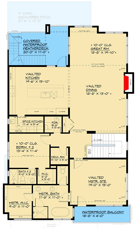 Plan 666214RAF: Contemporary House Plan with Tandem Garage - Floor Plan - 2nd Floor - Contemporary, Mid Century Modern, Modern, Northwest