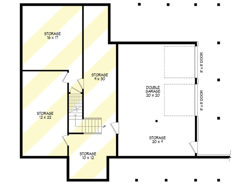 Plan 680145VR: 2400 Square Foot 3-Bed Farmhouse with 2-Car Drive-Under Garage - Floor Plan - Lower Level - Country, Mountain