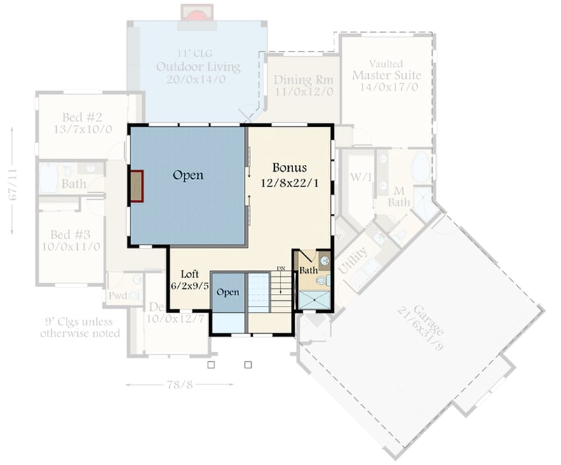 Plan 85421MS: Rustic Modern Farmhouse Plan Under 2700 Square Feet with 4 Beds and an Angled 2-Car Garage - Floor Plan - 2nd Floor - Country, Craftsman, Farmhouse, Modern Farmhouse, Mountain, New American, Rustic