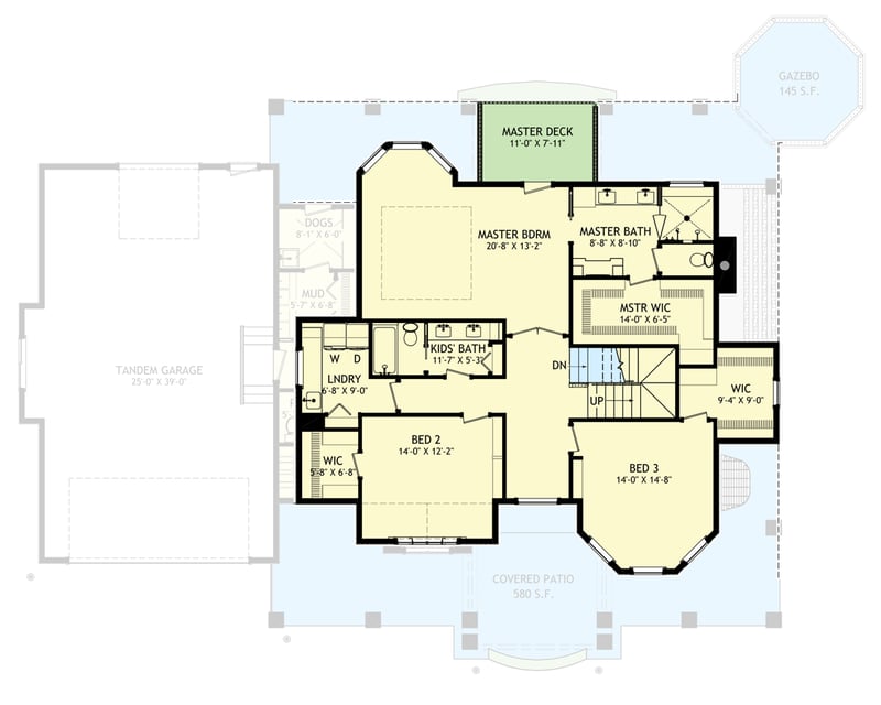 Plan 703000TYL: Flexible Country Home Plan with Front and Rear Porches - Floor Plan - 2nd Floor - Country, Farmhouse, Traditional