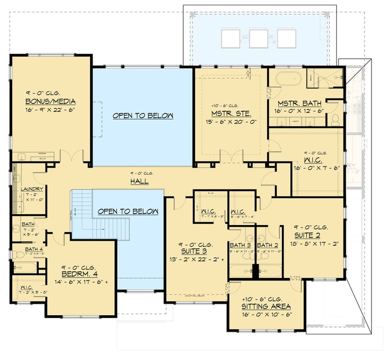 Plan 666217RAF: Transitional 2-Story House Plan with Over 6,200 Square Feet of Living Space - Floor Plan - 2nd Floor - Contemporary, Mid Century Modern, Modern, Northwest