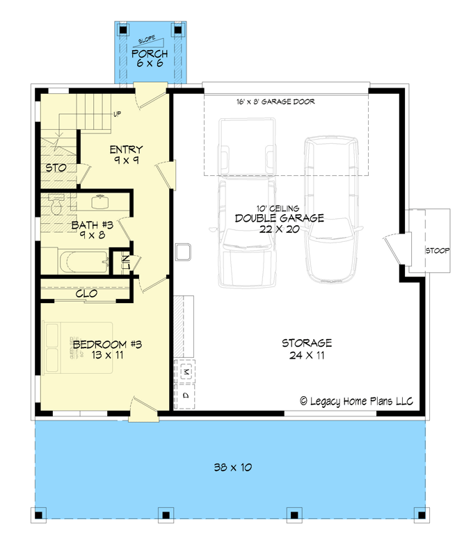 Plan 680157VR: 1910 Square Foot Mountain Home Plan with 287 Square Foot Third Story Loft - Floor Plan - Main Level - Contemporary, Mid Century Modern, Modern, Mountain, Rustic