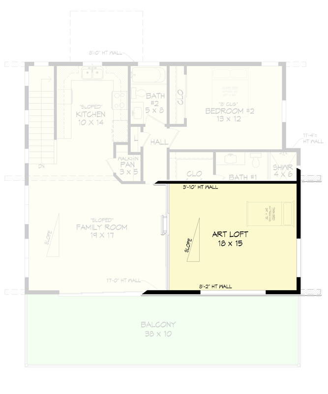Plan 680157VR: 1910 Square Foot Mountain Home Plan with 287 Square Foot Third Story Loft - Floor Plan - 3rd Floor - Contemporary, Mid Century Modern, Modern, Mountain, Rustic