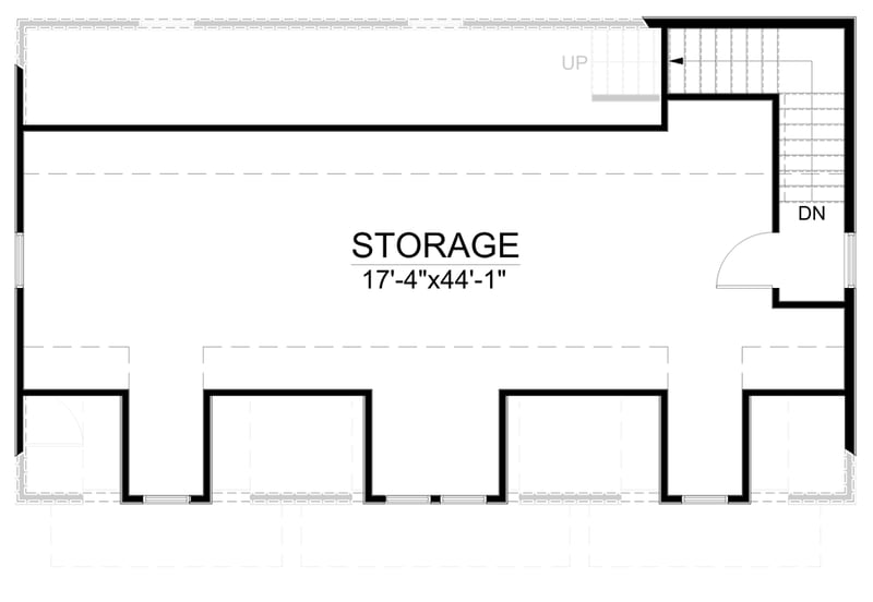 Plan 550012LAN: Detached 1170 Square Foot 3-Car Garage with Full-Height Storage Above - Floor Plan - 2nd Floor - European, Traditional, Victorian