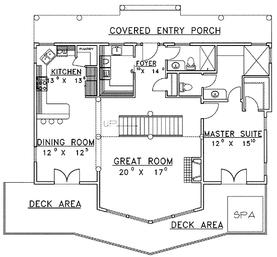 Plan 35355GH: Great Views - Floor Plan - Main Level - Mountain, Northwest, Vacation