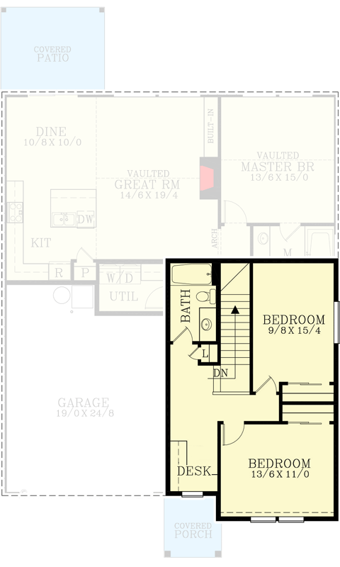 Plan 28110J: 2051 Square Foot House Plan with Main Floor Flex Room - Floor Plan - 2nd Floor - Country, Craftsman, New American