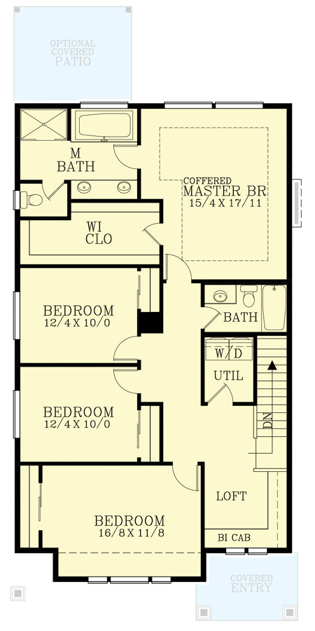 Plan 28115J: 4-Bed Northwest Bungalow House Plan with Open Main Level - 2245 Sq Ft - Floor Plan - 2nd Floor - Bungalow, Country, Craftsman, Northwest, Traditional