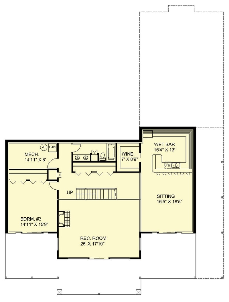 Plan 35392GH: Three Levels of Living Space - Floor Plan - Lower Level - Contemporary, Mountain, Northwest, Vacation