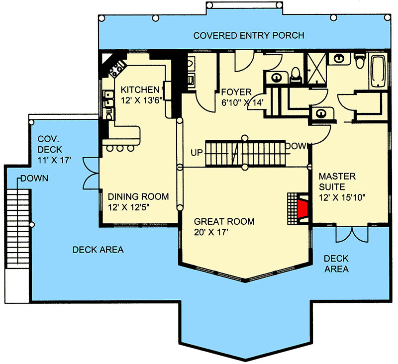 Plan 35393GH: Ideal Cottage Home Plan - Floor Plan - Main Level - Contemporary, Mountain, Northwest, Vacation