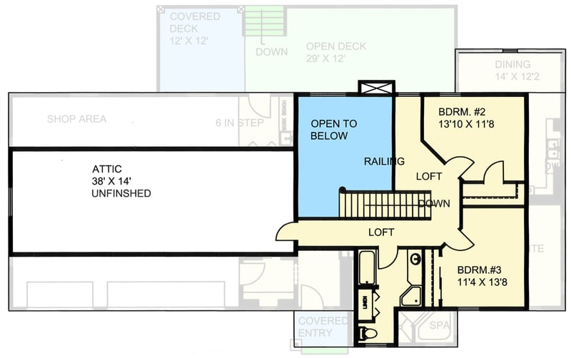 Plan 35403GH: L-Shaped Living Space - Floor Plan - 2nd Floor - Traditional