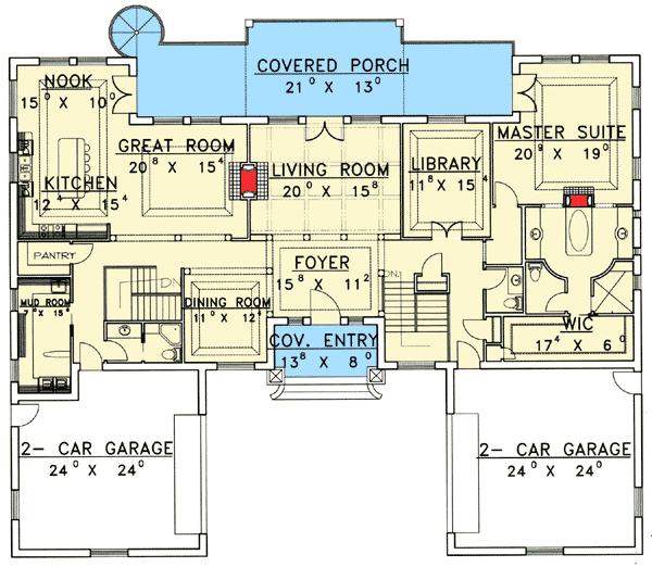 Plan 35415GH: Luxurious Mountain Lodge - Floor Plan - Main Level - Mountain, Northwest, Vacation
