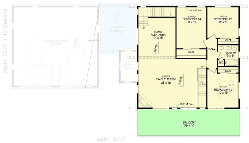Plan 680172VR: 3212 Sq Ft Lake House Plan with 4 Bedrooms Plus Loft and 2-Car Garage - Floor Plan - 2nd Floor - Country, Mountain, Rustic