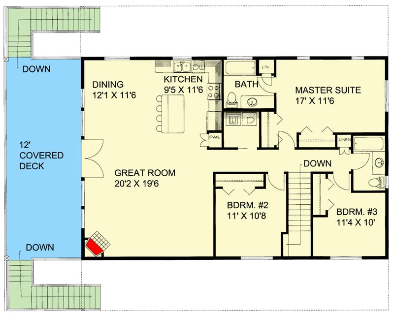Plan 350047GH: 2250 Square Foot Mountain or Lake House Plan with Drive-Under Garage - Floor Plan - 2nd Floor - Contemporary, Mountain