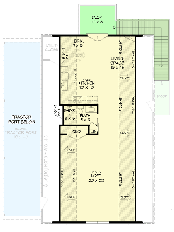 Plan 680186VR: 1400 Square Foot Barn with 1016 Square Foot Apartment Above - Floor Plan - 2nd Floor - Barndominium, Carriage, Country, Modern Farmhouse, Rustic