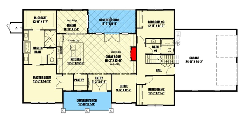 Plan 400017FTY: Exclusive 3-Bed Craftsman House Plan with Bonus Room and Outdoor Shower - Floor Plan - Main Level - Country, Craftsman, New American