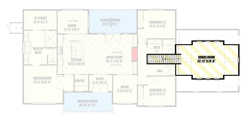 Plan 400017FTY: Exclusive 3-Bed Craftsman House Plan with Bonus Room and Outdoor Shower - Floor Plan - Bonus Room - Country, Craftsman, New American