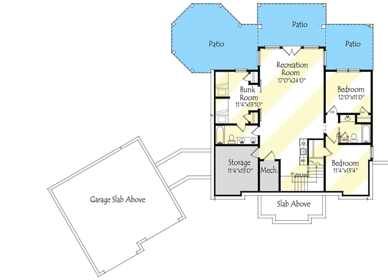 Plan 92391MX: 3-Bed Modern Craftsman House Plan with Outdoor Living Room - 2400 Sq Ft - Floor Plan - Optionally Finished Lower Level - Craftsman, Mountain, New American, Rustic