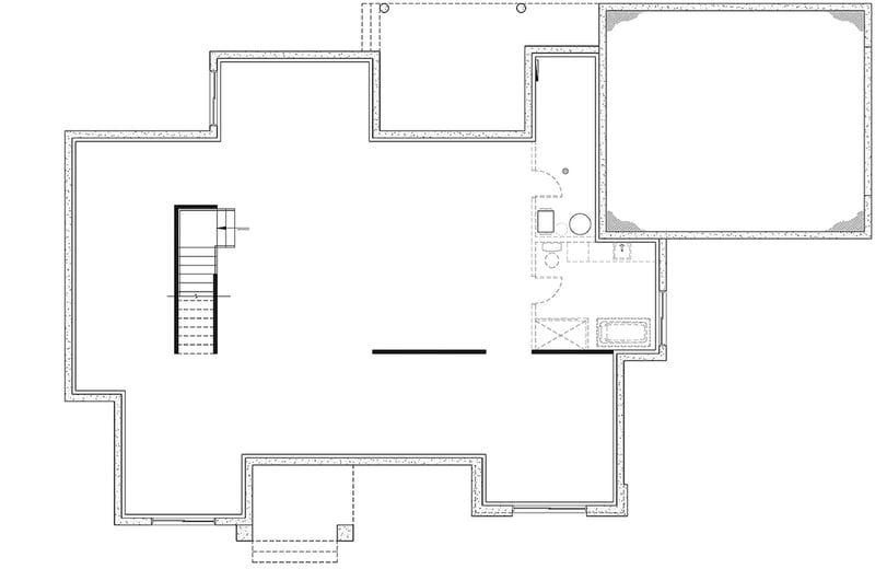 Plan 22666DR: One-Story Transitional-Style Ranch Home Plan with 3 Beds Under 2000 Square Feet - Floor Plan - Unfinished Basement - Contemporary, European, Ranch, Transitional