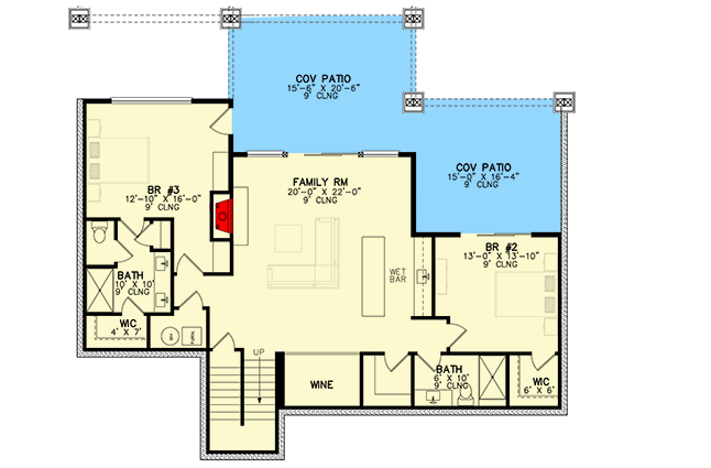 Plan 246012DLR: Mountain Craftsman House Plan with Home Office and Walkout Basement - Floor Plan - Lower Level - Craftsman, Mountain, New American