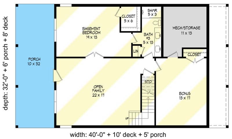 Plan 680214VR: Mountain House Plan with Large Deck and Lower Level Expansion - 1770 Sq Ft - Floor Plan - Optional Lower Level - Cottage, Country, Craftsman, Mountain, Vacation
