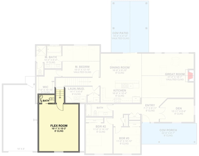 Plan 246020DLR: Craftsman Style House Plan with 3 Bedrooms and 3-Car Garage - Floor Plan - - Craftsman, Traditional