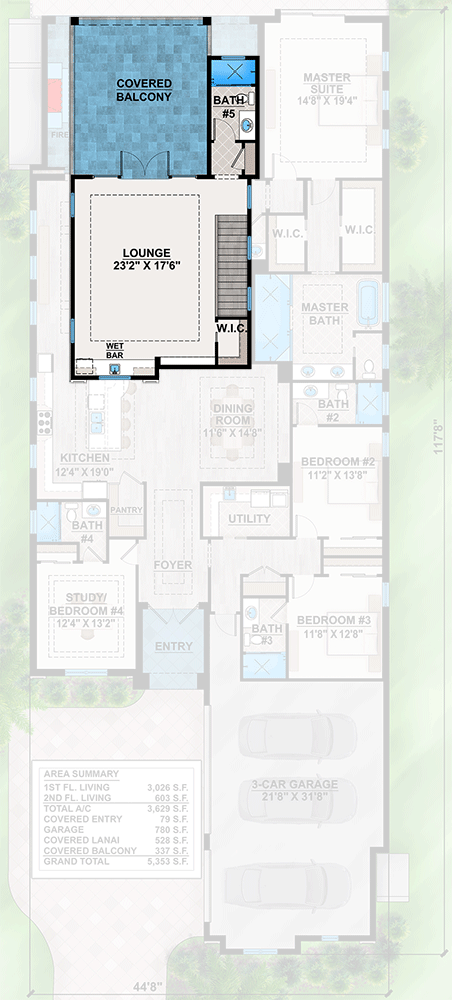 Plan 86119BW: Coastal Contemporary House Plan with Upstairs Lounge - 3629 Sq Ft - Floor Plan - 2nd Floor - Coastal Contemporary, European, Florida-Style, Mediterranean, Transitional