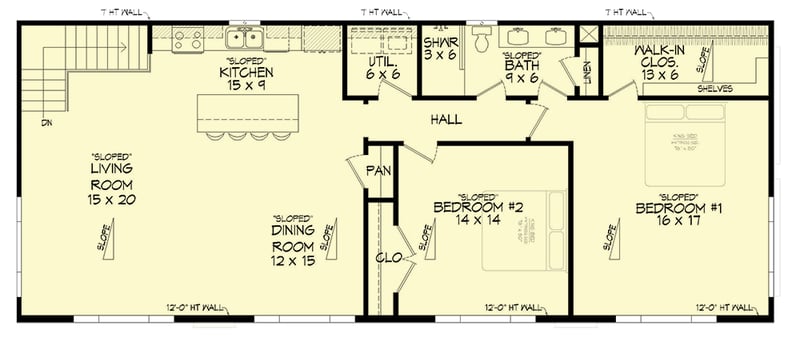Plan 680221VR: Contemporary Barndominium House Plan with Side-Entry Garage - 1878 Sq Ft - Floor Plan - 2nd Floor - Barndominium, Contemporary, Mountain