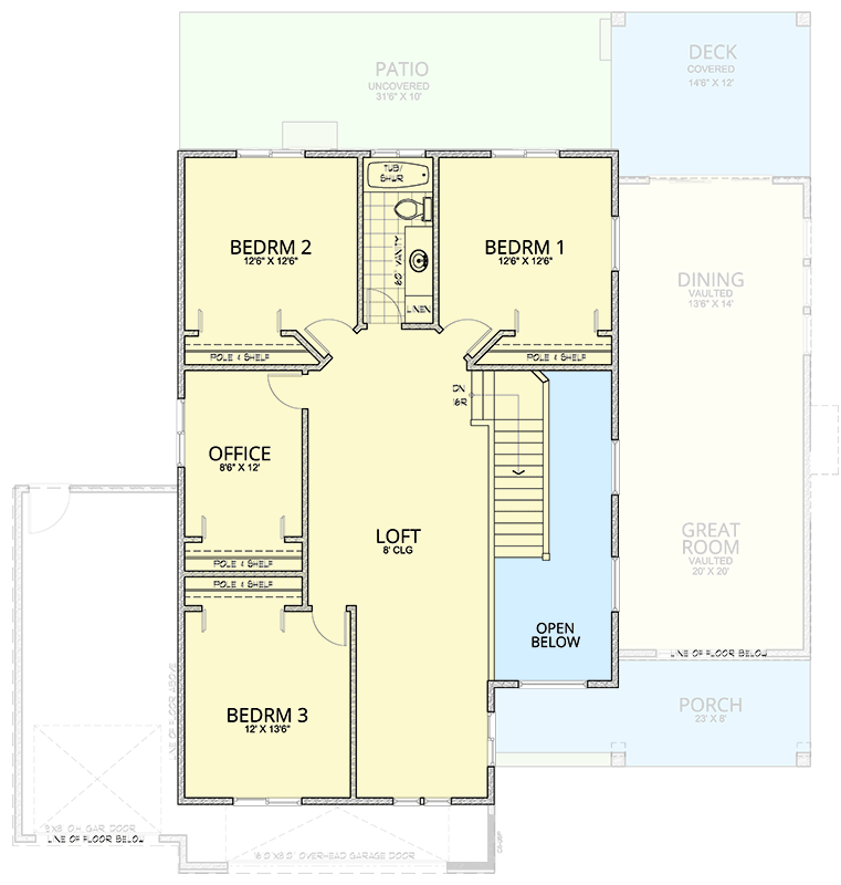 Plan 267036SPK: 4 Bed Mid-Century Modern House Plan with 3-Car Garage - 2787 Sq Ft - Floor Plan - 2nd Floor - Contemporary, Mid Century Modern, Modern, Northwest