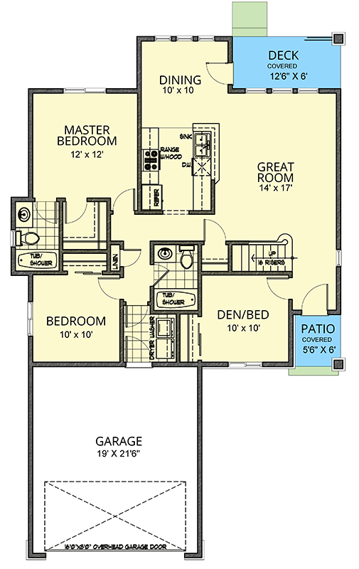 Plan 267038SPK: New American House Plan with Flex and Bonus Rooms- 1737 Sq Ft - Floor Plan - Main Level - Craftsman, New American