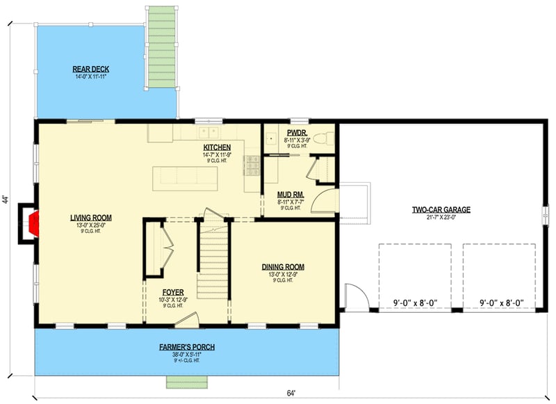 Plan 470003ECK: Two-Story Traditional House Plan with Formal Dining Room - 2056 Sq Ft - Floor Plan - Main Level - Colonial, Country, Traditional