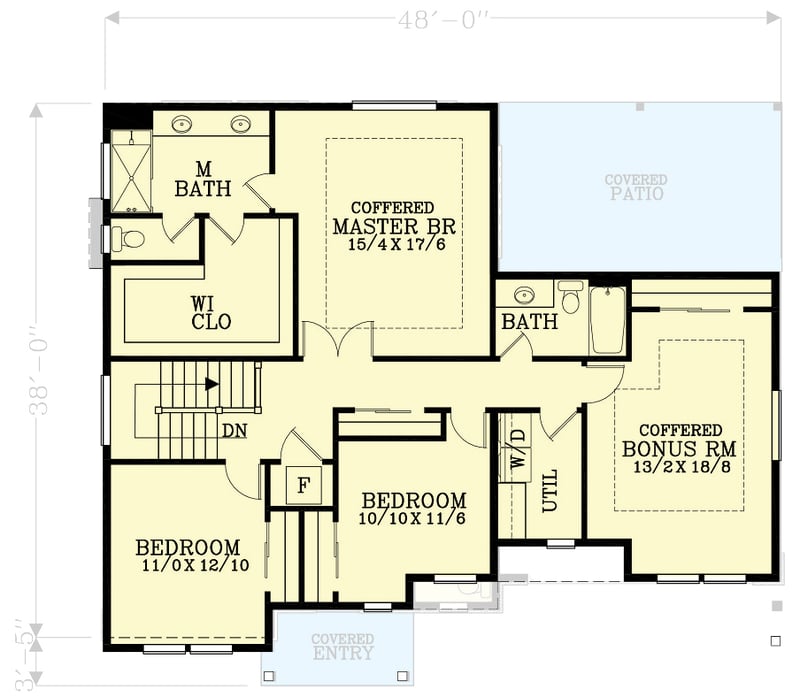 Plan 28148J: 2-Story Craftsman House Plan with Flex and Bonus Rooms - 2408 Sq Ft - Floor Plan - 2nd Floor - Craftsman, Northwest