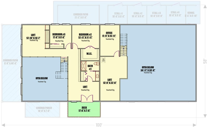 Plan 400021FTY: Barndominium-Style House Plan For The Outdoors Lover - 2866 Sq Ft - Floor Plan - 2nd Floor - Barndominium, Country, Mountain, Rustic