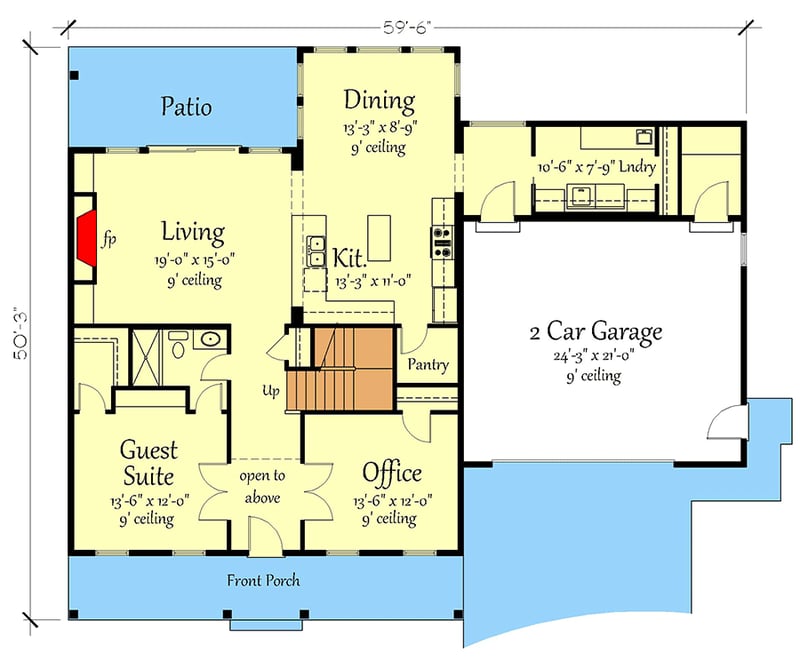 Plan 833003WAT: 2-Story Modern Farmhouse Plan with Wide Front Porch - 2727 Sq Ft - Floor Plan - Main Level - Country, Farmhouse, Modern Farmhouse, Traditional