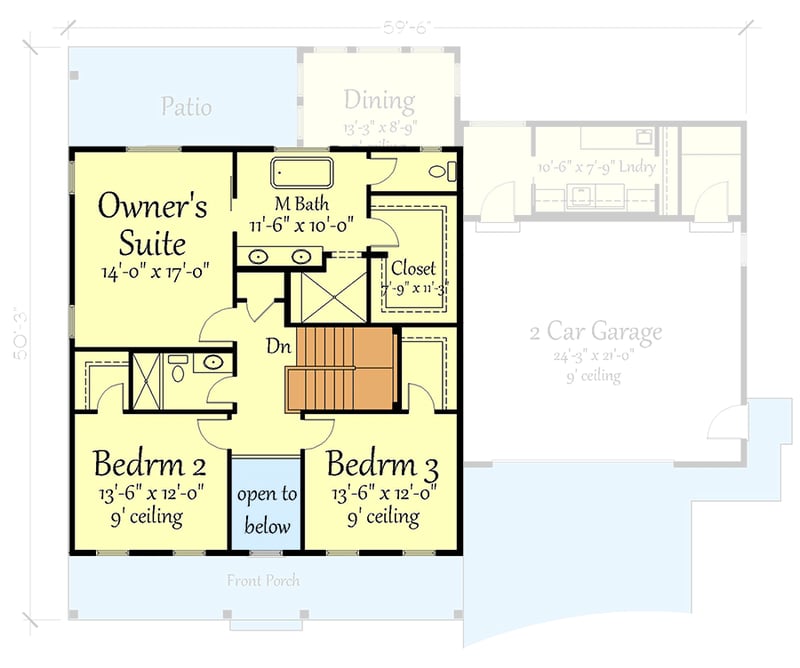 Plan 833003WAT: 2-Story Modern Farmhouse Plan with Wide Front Porch - 2727 Sq Ft - Floor Plan - 2nd Floor - Country, Farmhouse, Modern Farmhouse, Traditional