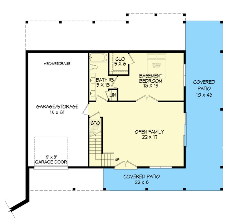 Plan 680258VR: Lake or Mountain House Plan with Outdoor Spaces on 3 Sides - 1952 Sq Ft - Floor Plan - Lower Level - Country, Craftsman, Mountain, Northwest