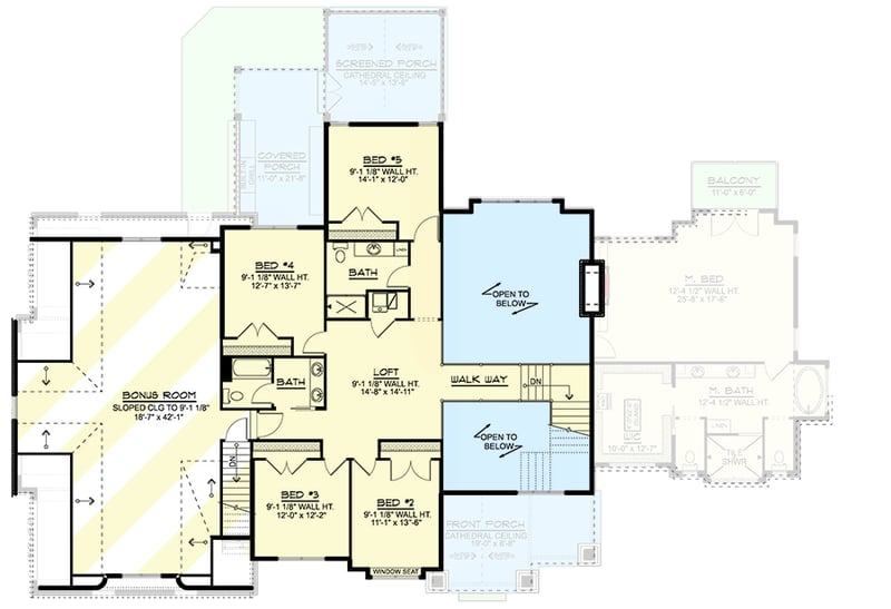 Plan 135250GRA: Transitional Tudor House Plan with 4-Car Garage - 4158 Sq Ft - Floor Plan - 2nd Floor - European, Transitional, Tudor