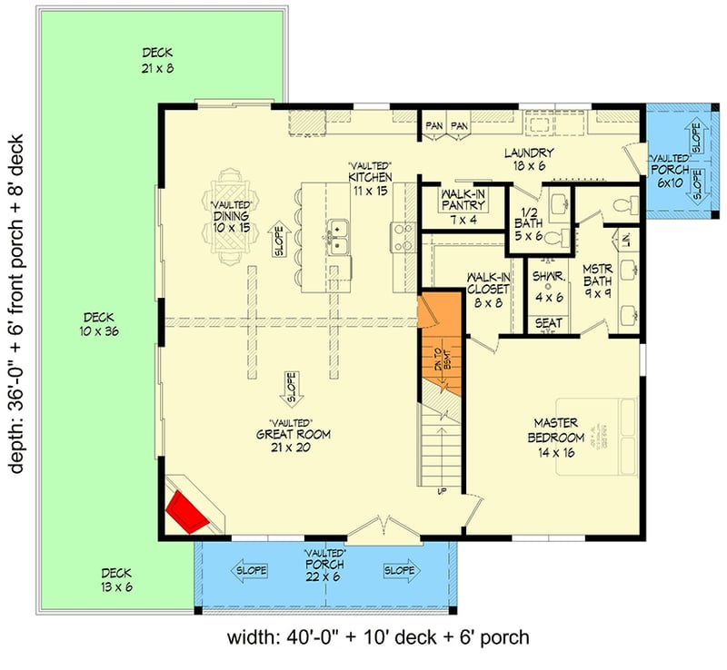 Plan 680284VR: Mountain Home Plan with 2-Story Great Room - 2043 Sq Ft - Floor Plan - Main Level - Country, Craftsman, Mountain