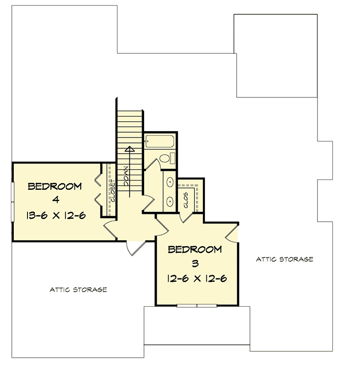 Plan 36037DK: 4 Bed Craftsman with Vaulted Family Room - 2291 Sq Ft - Floor Plan - 2nd Floor - Craftsman, New American, Northwest