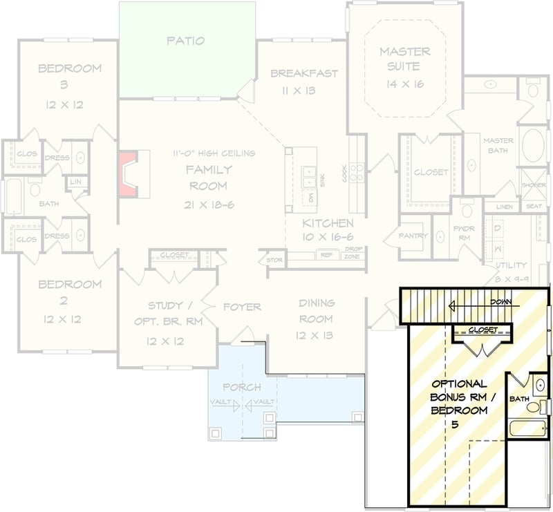 Plan 36054DK: Corner Lot Craftsman House Plan - Floor Plan - Bonus Level - Craftsman, Northwest