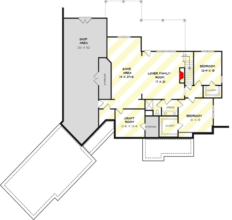 Plan 36069DK: Handsome Craftsman House Plan - Floor Plan - Optional Lower Level - Craftsman, Mountain, New American