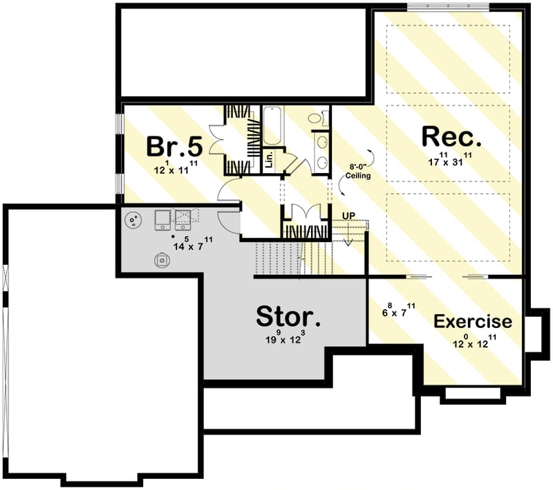 Plan 623336DJ: 4-Bedroom Transitional House Plan with Second Floor Master Suite - 3,469 Sq. Ft. - Floor Plan - Optional Lower Level Layout ($ Paid Option) - Modern, New American, Transitional