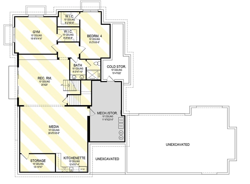 Plan 290181IY: Two Story Traditional Home Plan with Upstairs Loft - 3581 Sq Ft - Floor Plan - Optional Lower Level - New American, Traditional