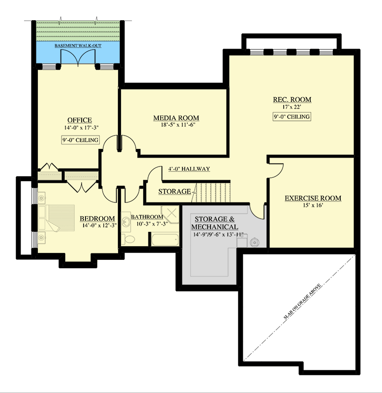 Plan 147002RML: Craftsman Ranch House Plan with Finished Lower Level - 3948 Sq Ft - Floor Plan - Lower Level - Craftsman, Northwest, Ranch, Traditional