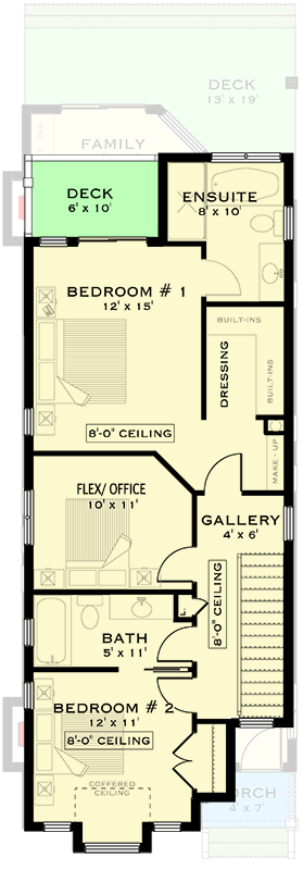 Plan 147003RML: 19-Foot-Wide Modern Farmhouse Plan with Second Floor Flex Room - 1755 Sq Ft - Floor Plan - 2nd Floor - Craftsman, Modern Farmhouse, New American, Northwest