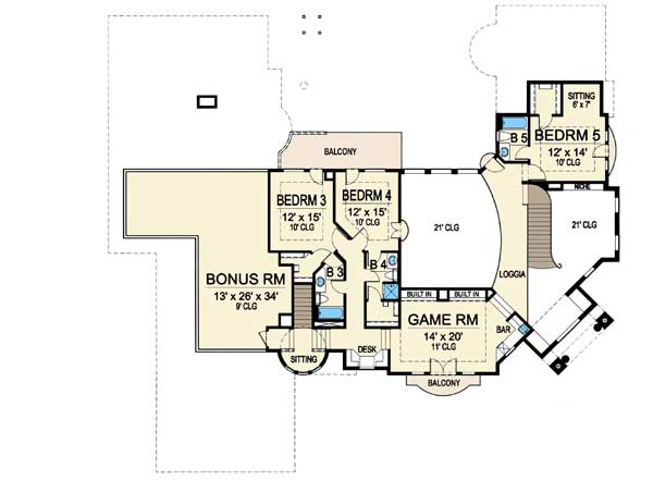 Plan 36132TX: Stately Luxury House Plan - Floor Plan - 2nd Floor - European