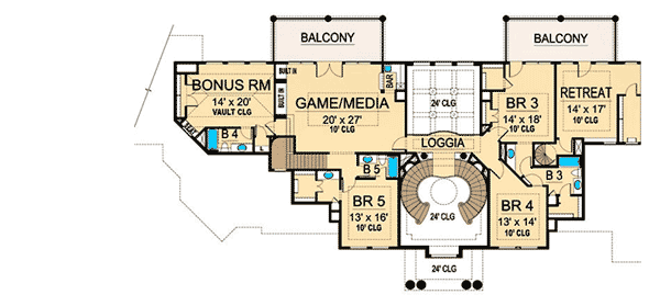 Plan 36136TX: Grand Estate Home Plan - Floor Plan - 2nd Floor - European, Mediterranean