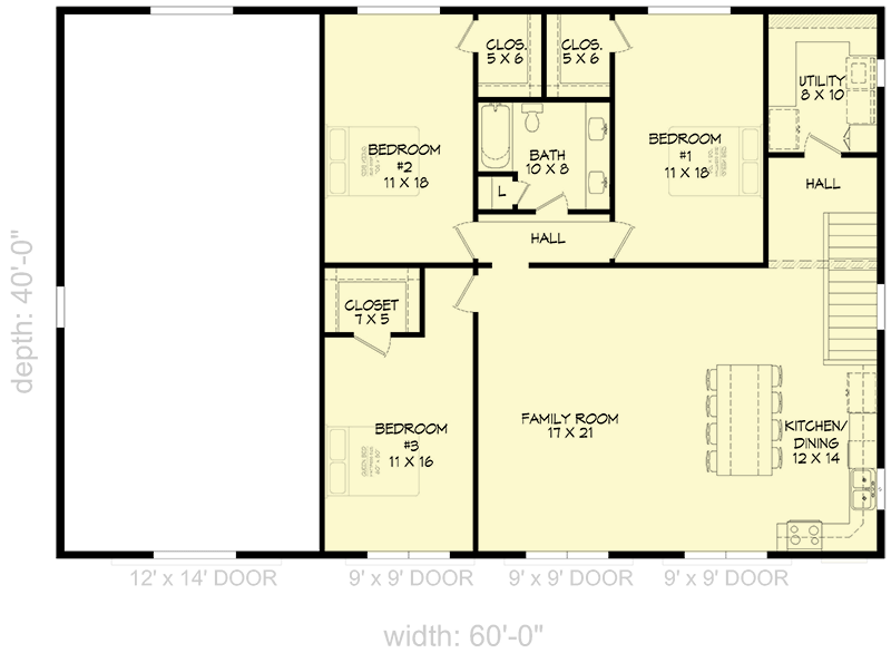 Plan 680320VR: 4-Car Garage with RV Parking and ADU Living Space Above - Floor Plan - 2nd Floor - Carriage, Contemporary
